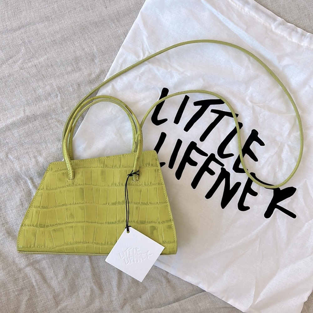 Little Liffner Slanted Mini Tote in Chartreuse